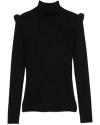 Elisabetta Franchi - Pull En Maille Côtelée À Col Roulé - Lyst