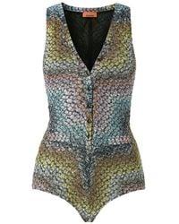 Missoni - Zigzag One-Piece Swimsuit With Sequin Application - Lyst