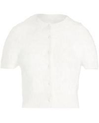 Maison Margiela - Short-Sleeve Cropped Cardigan - Lyst