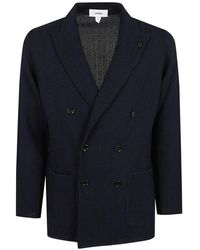 Lardini - Double-Breasted Cotton Blazer - Lyst