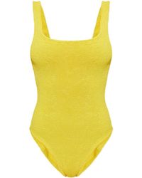 Hunza G - Square-Neck Crinkle Swimsuit - Lyst