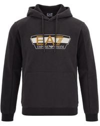 EA7 - Hoodie À Logo Brodé - Lyst