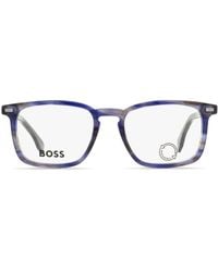 BOSS - Eckige Brille mit Marmormuster - Lyst