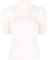 Courreges - Ribbed-knit Short-sleeve Top - Lyst