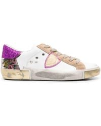 Philippe Model - Prsx Distressed Leather Sneakers - Lyst
