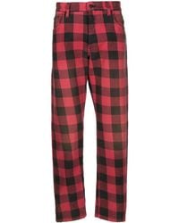 Moschino - Check-Pattern Tapered Trousers - Lyst