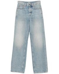 Saint Laurent - Faded Wide-Leg Jeans - Lyst