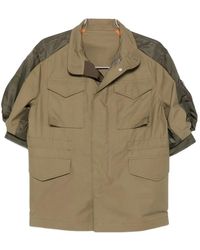 Sacai - Panelled Drawstring-Waist Jacket - Lyst