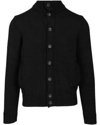 Al Duca d'Aosta - Button-Fastening Ribbed-Trim Sweater - Lyst