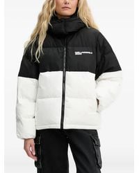 Karl Lagerfeld - Hooded Colourblock Puffer Jacket - Lyst