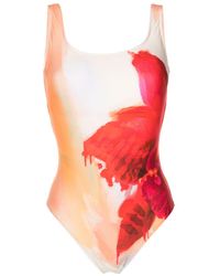 Lenny Niemeyer - Flora-Print Open-Back Swimsuit - Lyst