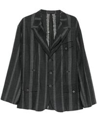 Yohji Yamamoto - Stripe-Pattern Notched-Lapel Blazer - Lyst