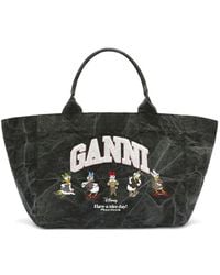 Ganni - X Disney Medium Embroidered Tote Bag - Lyst