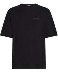 Karl Lagerfeld - T-Shirt Met Logopatch - Lyst