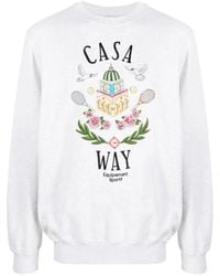 CASABLANCA - Casa Way-Embroidered Cotton Sweatshirt - Lyst