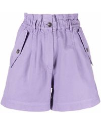 KENZO - Purple Paperbag-waist Bermuda Shorts - Lyst