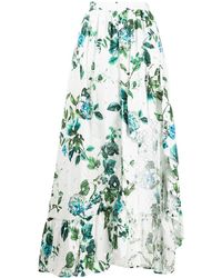 Blumarine - Asymmetric Ruffled Floral Print Skirt - Lyst