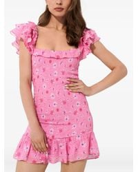 LoveShackFancy - Vestido corto Kimmie con estampado floral - Lyst