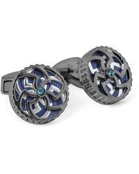 Tateossian - Rotating Trinity Crystal-Embellished Gear-Edge Cufflinks - Lyst