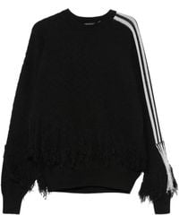 Y-3 - Fringed-Detail Side-Stripe Sweatshirt - Lyst