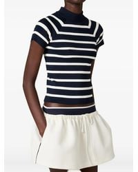 Miu Miu - Striped Short-Sleeve T-Shirt - Lyst