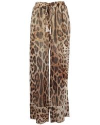 Ermanno Scervino - Leopard-Print Drawstring-Waist Trousers - Lyst