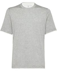 Brunello Cucinelli - Gelaagd T-shirt Met Ronde Hals - Lyst