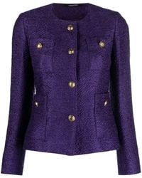Tagliatore - Tweed-Jacke Mit Knöpfen - Lyst