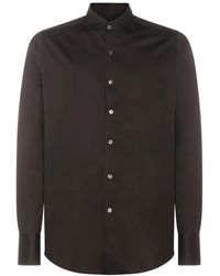 Canali - Chemise En Coton À Manches Longues - Lyst