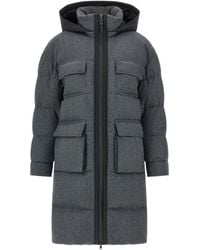 Brunello Cucinelli - 'Shiny Zipper Pull' Long Down Jacket - Lyst