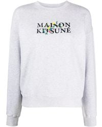 Maison Kitsuné - Logo-Print Cotton Sweatshirt - Lyst