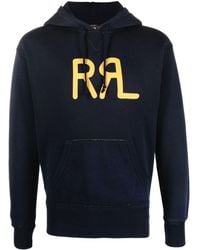RRL - Logo-print Drawstring Hoodie - Lyst