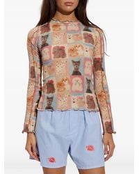 Carne Bollente - Ribbed Dog-Print Top - Lyst