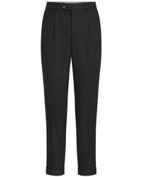 Brunello Cucinelli - Virgin-Wool Mouliné Twill Trousers With Pleat - Lyst