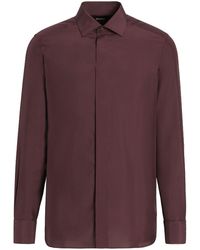 Zegna - Button-down Silk Shirt - Lyst