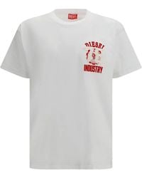DIESEL - White Cotton T - Lyst