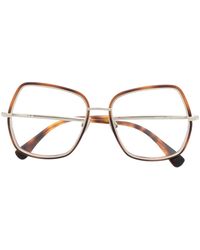 Max Mara Eyewear - Lunettes De Vue Oversize À Effet Écailles De Tortue - Lyst