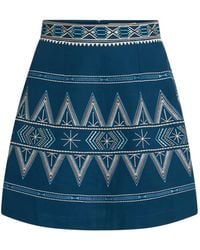Emporio Sirenuse - Giuliana Embroidered A-Line Mini Skirt - Lyst