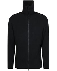 Tagliatore - Ribbed-Knit Zip-Up Sweater - Lyst