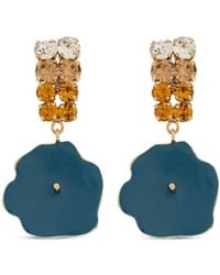 Marni - Crystal-Embellished Flower-Motif Drop Earrings - Lyst