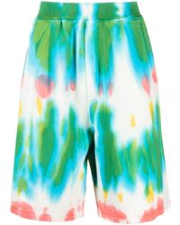 DSquared² - Tie Dye-Print Cotton Track Shorts - Lyst