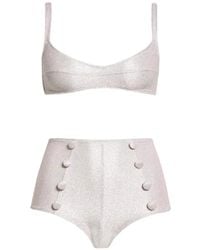 Lisa Marie Fernandez - Button-Detail Metallic Bikini - Lyst