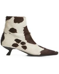 Marni - Bottes Cindi En Crin De Cheval Et Brun Imprimé Vache - Lyst