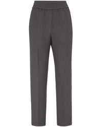 Brunello Cucinelli - Elasticated Waistband Cropped Trousers - Lyst