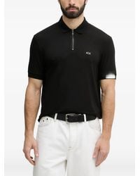 ARMANI EXCHANGE - Zip-Fastening Logo Polo Shirt - Lyst