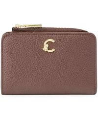 Coccinelle - Petit Portefeuille C-Me En Cuir Grainé À Plaque Logo - Lyst