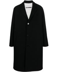 Jil Sander - Cappotto midi monopetto - Lyst