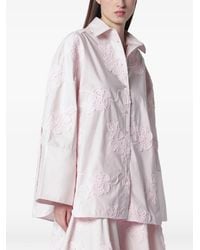 ROTATE BIRGER CHRISTENSEN - Flower-Appliqué Oversized Shirt - Lyst