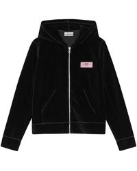 Ganni - Velour Zip-Up Hoodie - Lyst
