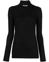 Jil Sander - Funnel-Neck Long-Sleeve Top - Lyst